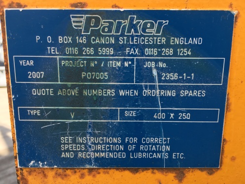 Parker 400x250 'V' Type